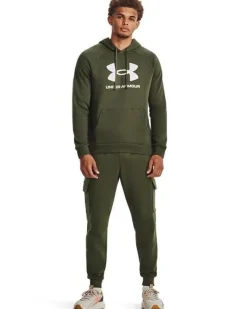 Sweatshirt Under Armour Rival Fleece Logo Hoodie Grén-Weiß