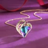 Sweetime 925 Silberkette Damen mit herzförmigem Amethyst Kristallanhänger
