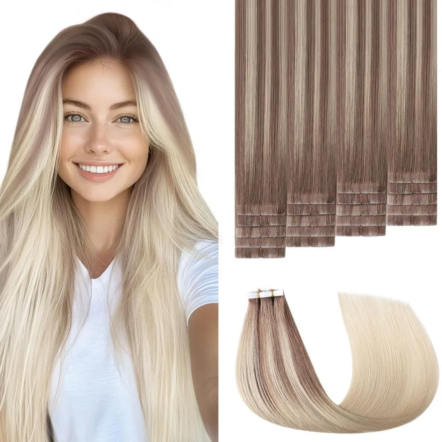Sweetmet 3. Generation Unsichtbare Tape Extensions Echthaar Pro3.0 #8/60