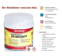 Sycofix 2K Holzkitt 250g inkl. Härter Holzspachtel Spachtelmasse Holz Reparatur