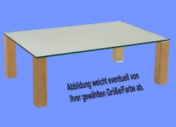 SYD-CSH Couchtisch Satinoglas Rollen mit/ ohne Ablage. Stollen Echtholz oder Lack