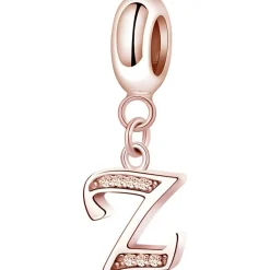 Symretie Damen Rose Gold Buchstabe Charm Anhänger A-Z, kompatibel mit
