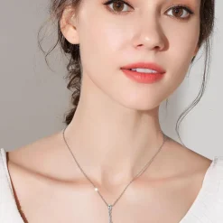 Symretie Damen 925 Sterling Silber Initial Buchstabe Anhänger für Europäische