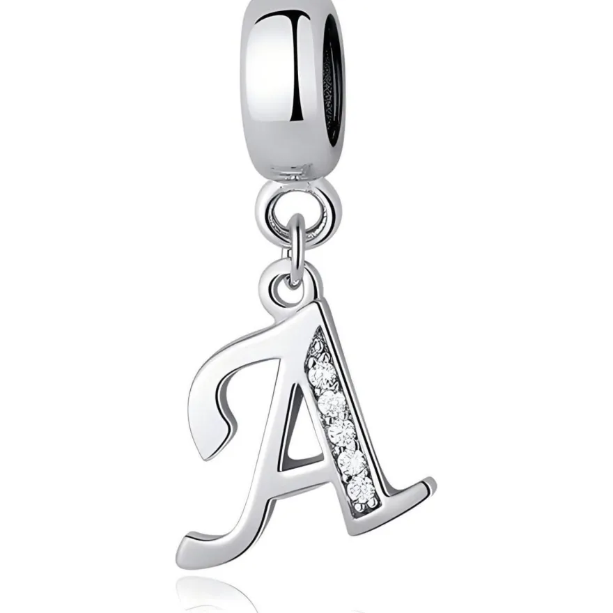 Symretie Damen 925 Sterling Silber Initial Buchstabe Charm Anhänger für