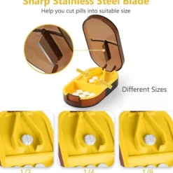 Tablettenteiler Pillenschneider 2-in-1 für Kleine und Große Tabletten