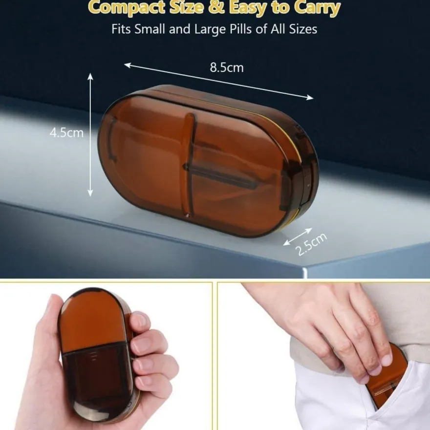 Tablettenteiler Pillenschneider 2-in-1 für Kleine und Große Tabletten