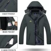 Tacvasen Herren Winterjacke wasserdicht winddicht warm gefüttert mit Kapuze