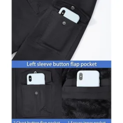 Tacvasen Herren Winterjacke Warme Fleecejacke Militärjacke Lässige Gefütterte