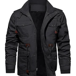 Tacvasen Herren Winterjacke Warme Fleecejacke Militärjacke Lässige Gefütterte