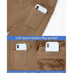 Tacvasen Herren Winterjacke Warme Fleecejacke Militärjacke Lässige Gefütterte