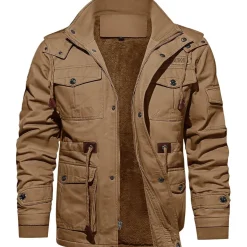 Tacvasen Herren Winterjacke Warme Fleecejacke Militärjacke Lässige Gefütterte