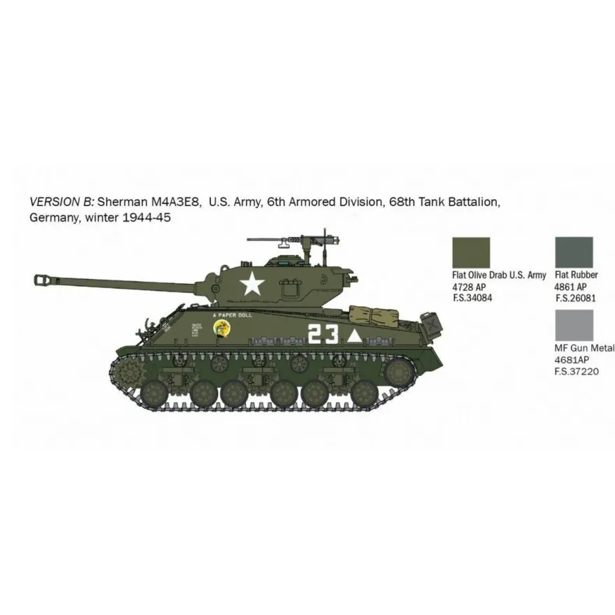 taleri Sherman M4A3E8 Fury Panzer 510025772 Maßstab 1:56 Nr. 25772 Bausatz
