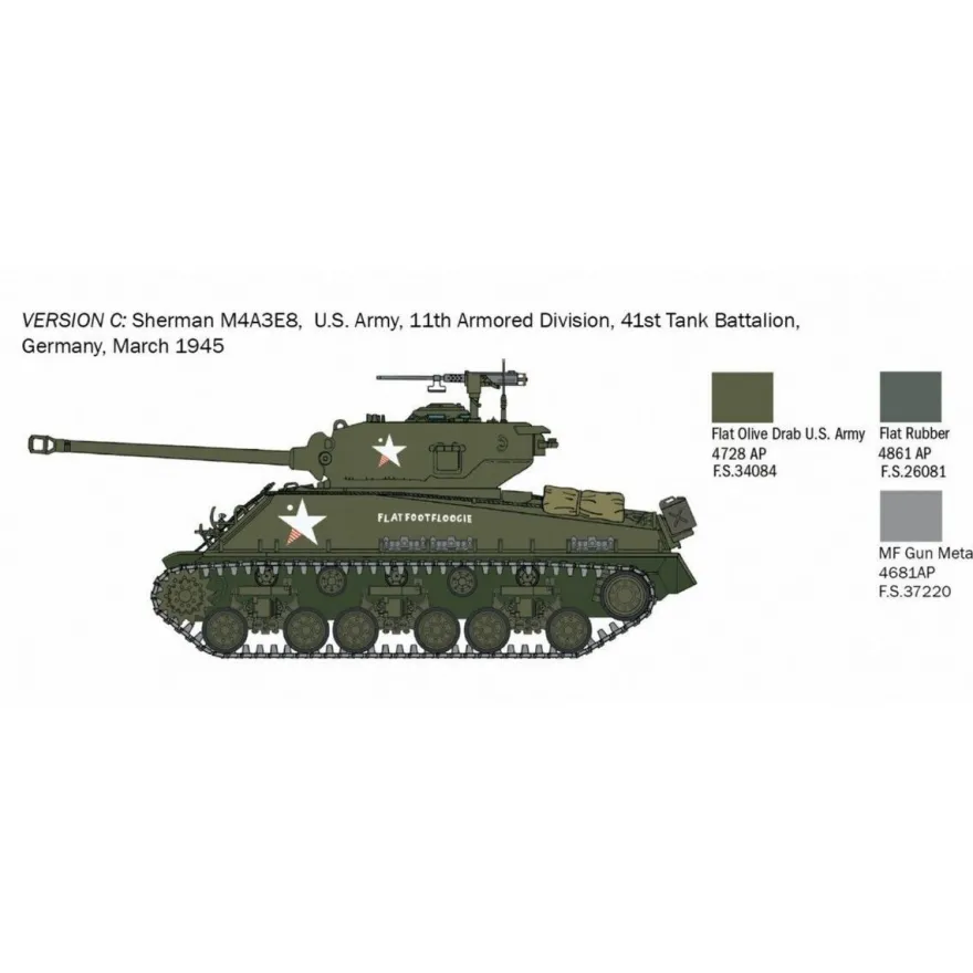 taleri Sherman M4A3E8 Fury Panzer 510025772 Maßstab 1:56 Nr. 25772 Bausatz