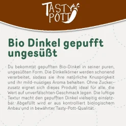 Tasty Pott Bio Dinkel gepufft & ungesüßt - verschiedene Größen im Beutel