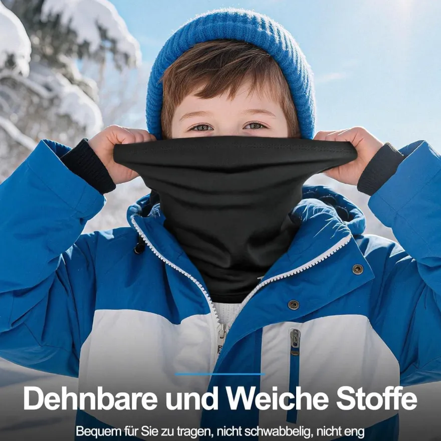 Tavaler Kinder Schlauchschal Winter 2 Stück - Multifunktionstuch, winddicht