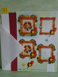 TBZ 3D Bogen geprägt folienverziert Weihnachten Krippe Heilige Familie Mutter Gottes