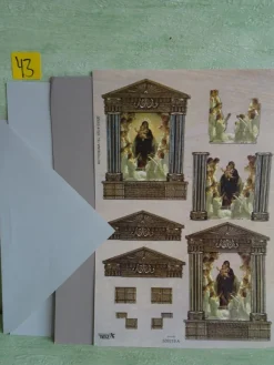 TBZ 3D Bogen geprägt folienverziert Weihnachten Krippe Heilige Familie Mutter Gottes