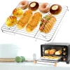 Teamfar Abkühlgitter 2er-Set Edelstahl 24,5x19x1,5cm Braten Backen Grillen