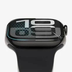 Tech-Protect Glass Flex+ Hybridglas 2er-Pack für Apple Watch 10 46 mm – Schwarz