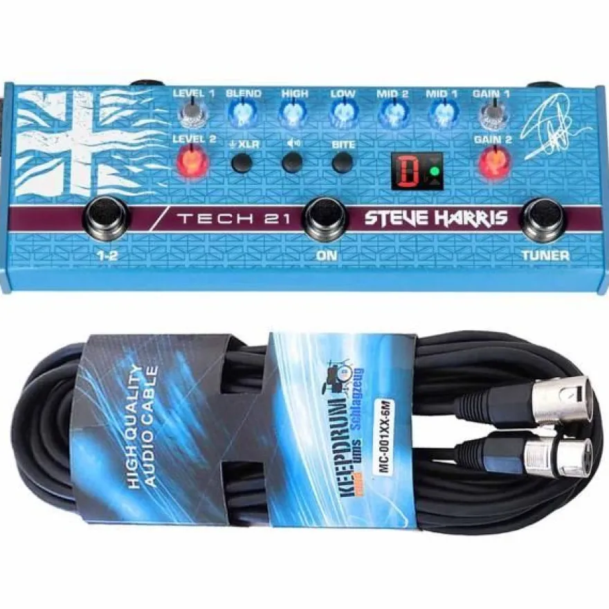 Tech21 SH-1 Steve Harris Bass Sansamp mit XLR-Kabel