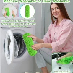 Teleskop Staubwedel Mikrofaser Waschbar Stange Ausziehbar 242 cm Grün