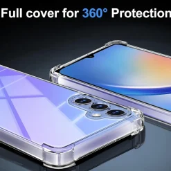 Tentoki 3in1 Panzerglas Hülle Samsung Galaxy A34 5G Schutzfolie TPU Stoßfest
