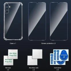 Tentoki 3in1 Panzerglas Hülle Samsung Galaxy A34 5G Schutzfolie TPU Stoßfest