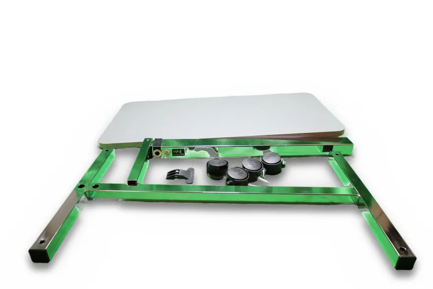 Teqler Betttisch höhenverstellbar 71,5 bis 114 cm Beistelltisch mit Rollen