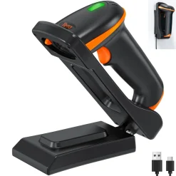 Tera D5100-CR Barcode-Scanner 1D 2D QR kabellos 2,4 GHz mit Ständer