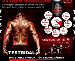 Testridal 60 Kapseln, Pre Workout Booster, Testosteron Booster, Hardcore Booster