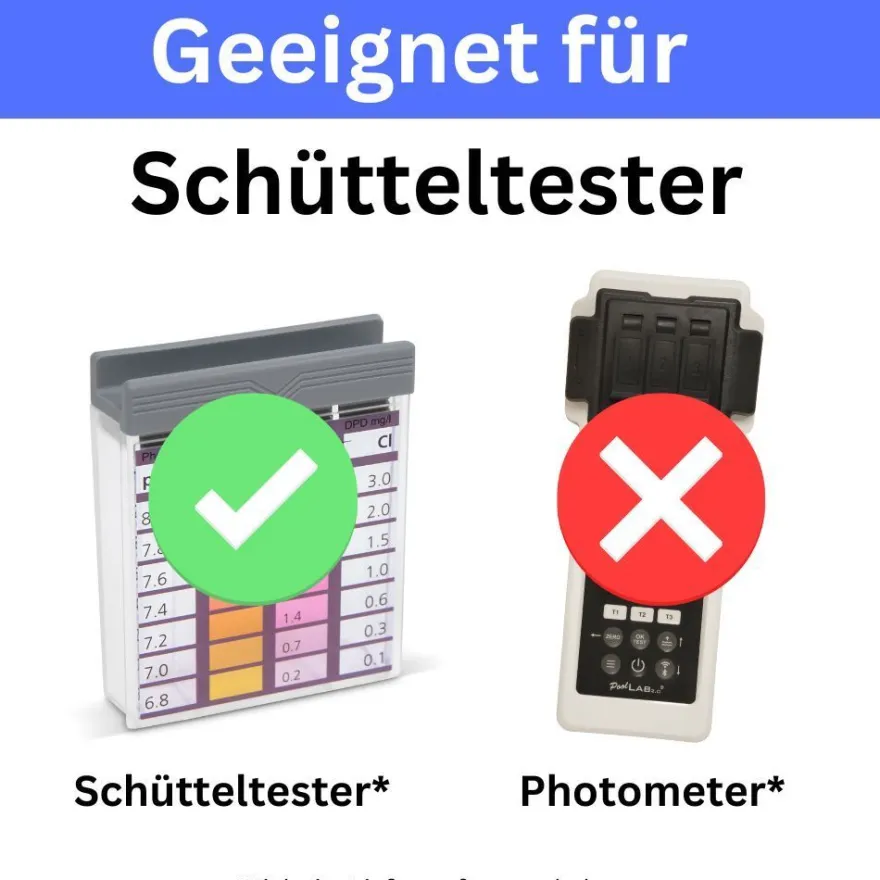 100 Test-Tabletten pH-Wert Phenol Red Rapid für Schütteltester