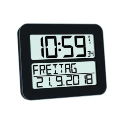 TFA - Digitale Funkuhr Timeline MAX 60.4512 - schwarz weiß silber