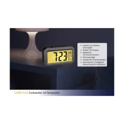 TFA - 60.2553.01 - Digitaler Funk-Wecker mit Temperatur LUMIO PLUS 60.2553
