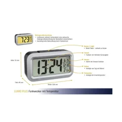 TFA - 60.2553.01 - Digitaler Funk-Wecker mit Temperatur LUMIO PLUS 60.2553