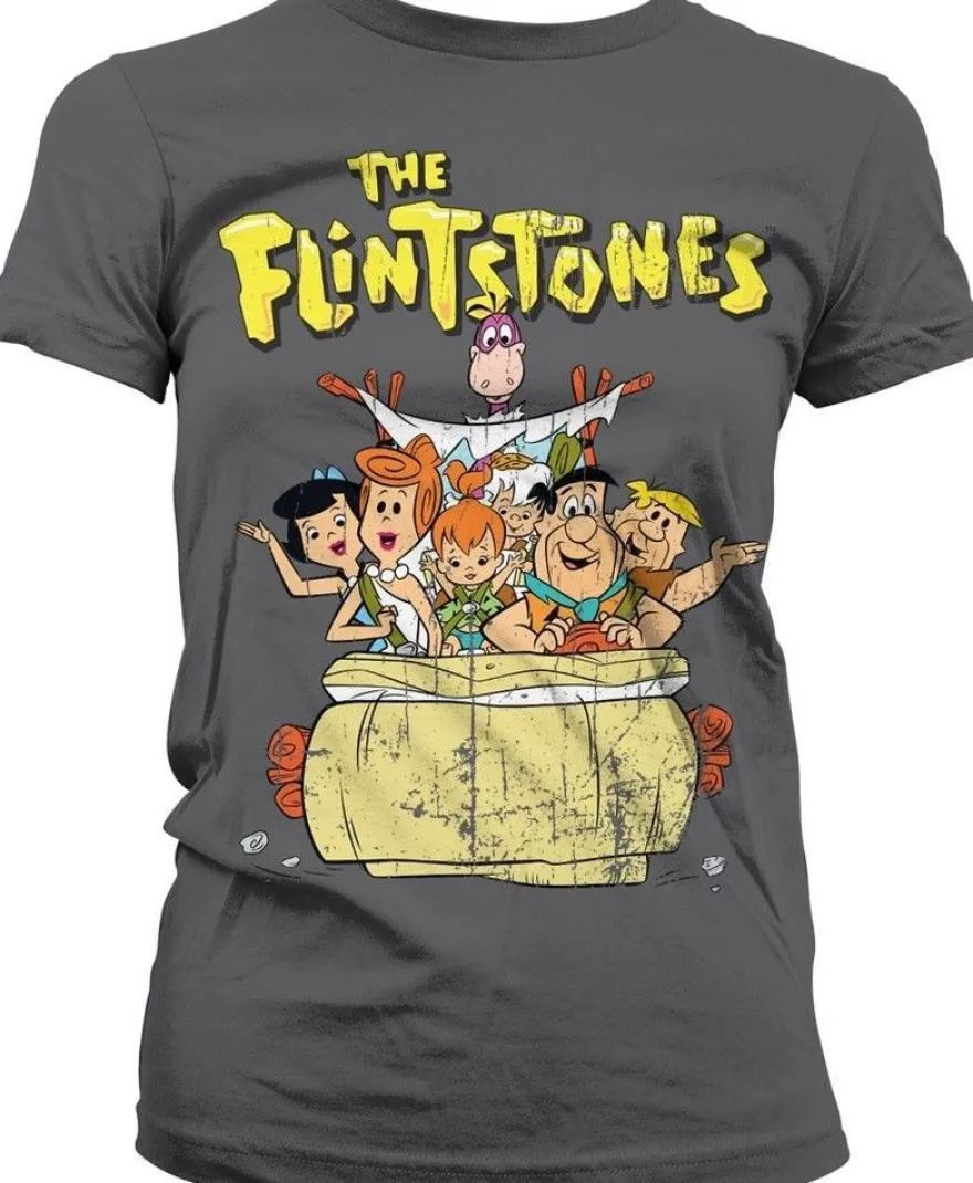 The Flintstones Girly Tee Damen T-Shirt Dark-Grey