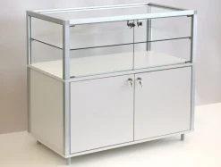 Thekenvitrine CBM Glasvitrine & Unterschrank 100 cm Vitrine mit Schloss & Füße