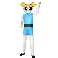 The Powerpuff Girls Cosplay Jumpsuit Kinder Halloween Onesie Kostume Bodysuit Bubbles