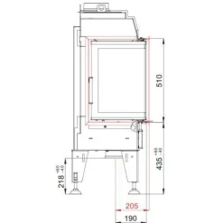 Therm 6CL Eckkamineinsatz Linksverglast 6kW