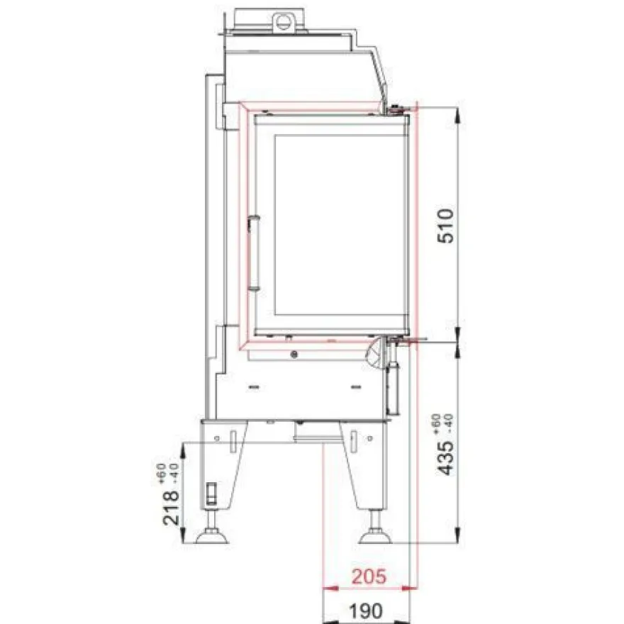 Therm 6CL Eckkamineinsatz Linksverglast 6kW