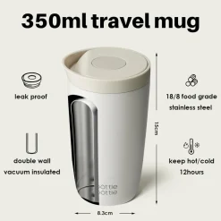 Thermobecher 350ml auslaufsicher, Quick-Press, Isolierbecher Travel Mug