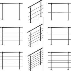 TIBU Geländer Edelstahl V2A Aufmontage Treppe Balkon Terrasse Brüstung Handlauf