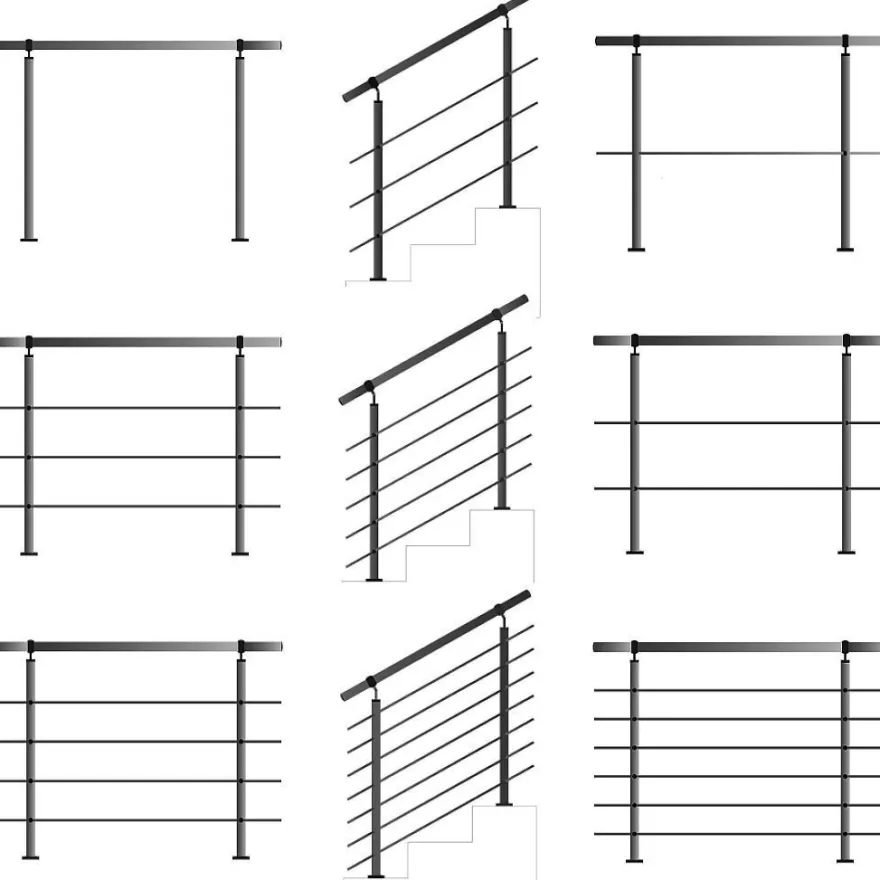 TIBU Geländer Edelstahl V2A Aufmontage Treppe Balkon Terrasse Brüstung Handlauf