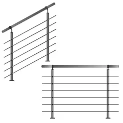 TIBU Geländer Edelstahl V2A Aufmontage Treppe Balkon Terrasse Brüstung Handlauf