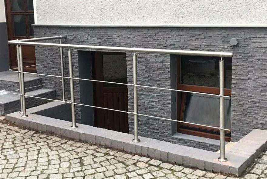 TIBU Geländer Edelstahl V2A Aufmontage Treppe Balkon Terrasse Brüstung Handlauf