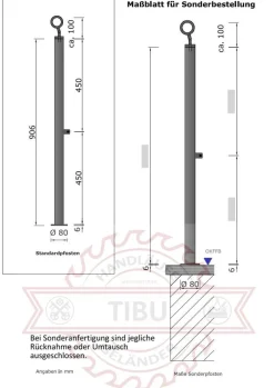 TIBU Geländer Edelstahl V2A Aufmontage Treppe Balkon Terrasse Brüstung Handlauf