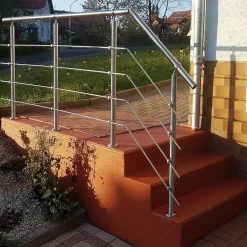 TIBU Geländer Edelstahl V2A Aufmontage Treppe Balkon Terrasse Brüstung Handlauf