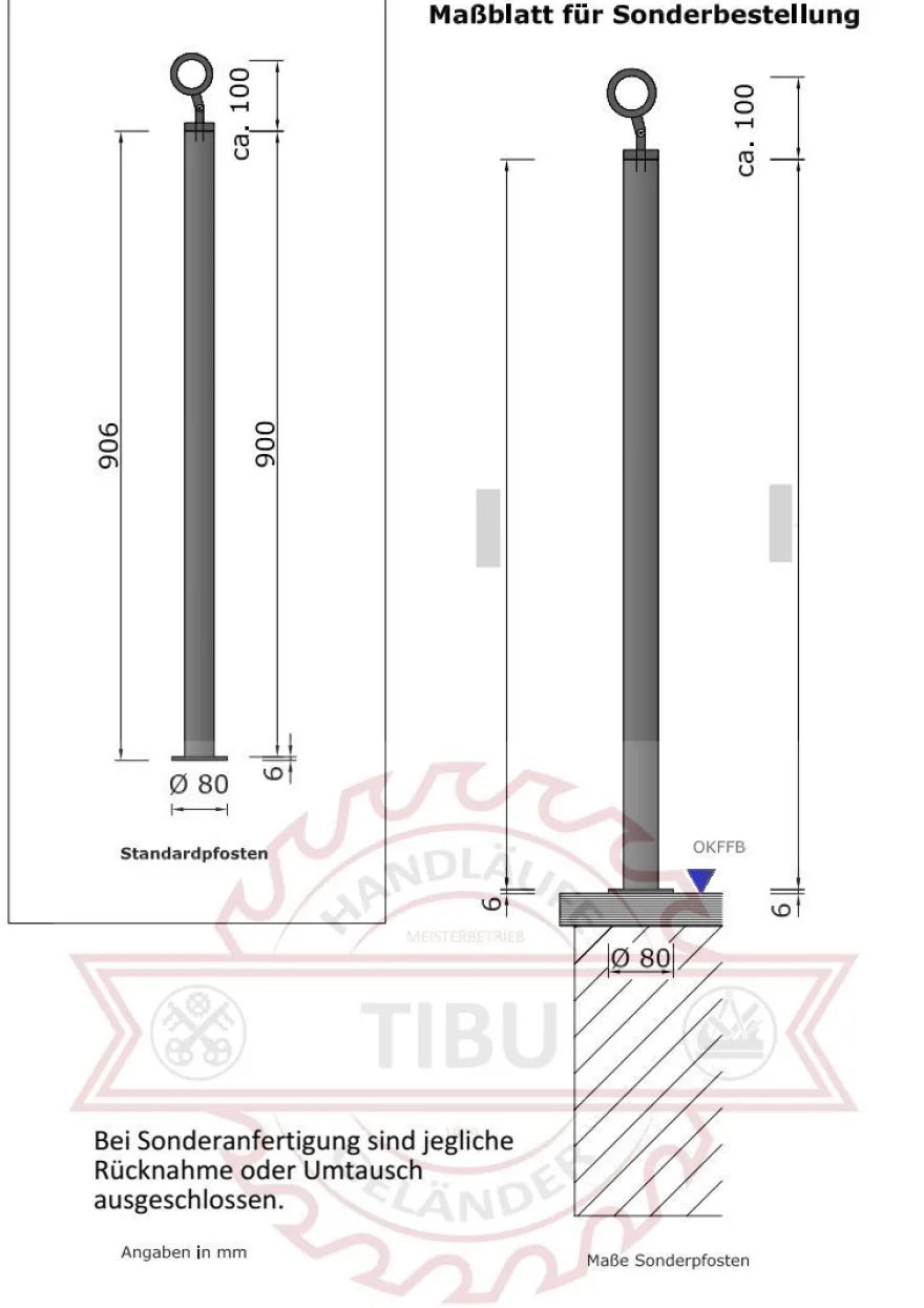 TIBU Geländer Edelstahl V2A Aufmontage Treppe Balkon Terrasse Brüstung Handlauf