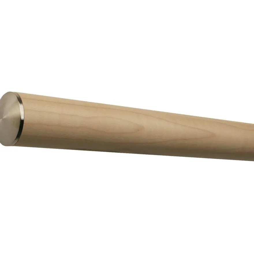 TIBU Handlauf Ahorn Holz Ø42mm Edelstahlenden V2A Geländer Wandhandlauf ohne Halter