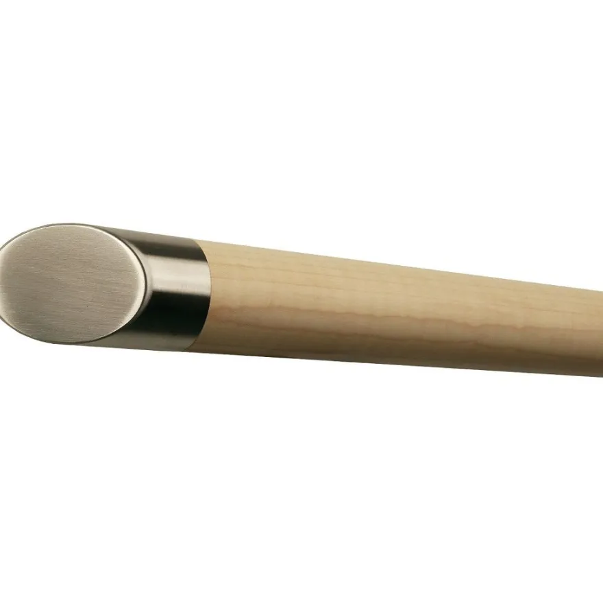 TIBU Handlauf Ahorn Holz Ø42mm Edelstahlenden V2A Geländer Wandhandlauf ohne Halter