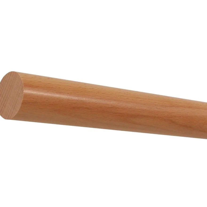 TIBU Handlauf Holz Buche Ø 50 mm Geländer Wand Treppe Holzenden ohne Handlauf Halter